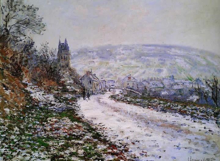 Claude Monet Entering the Village of Vetheuil in Winter